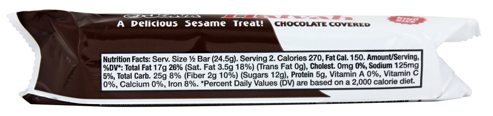 Halvah Bar com cobertura de chocolate - 3.5 oz. Joyva - Imagem 3