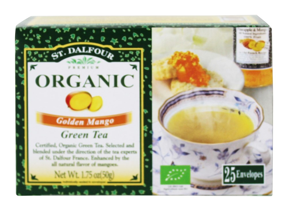 Chá Verde Premium Manga Dourada Orgânica - 25 Saquinhos de Chá St. Dalfour