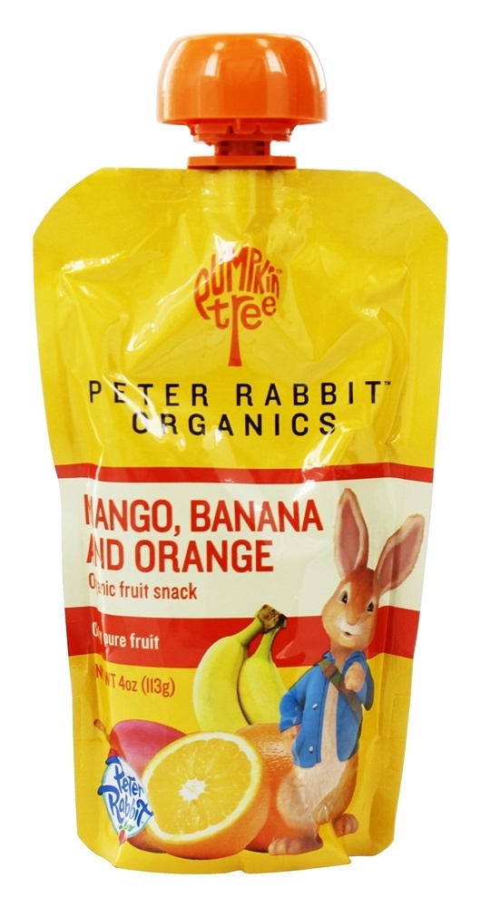Snack de Frutas Orgânicas 100 % Pure Manga, Banana e Laranja - 4 oz. Peter Rabbit Organics