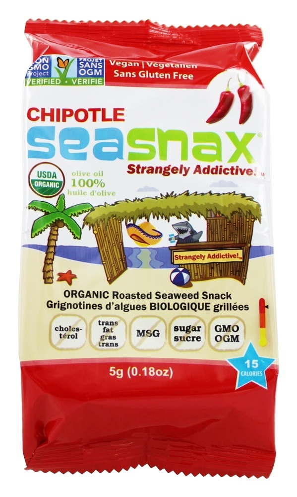Prêmio Temperado Alga Lanche Agarrar & Ir Picante Chipotle - 0.18 oz. SeaSnax