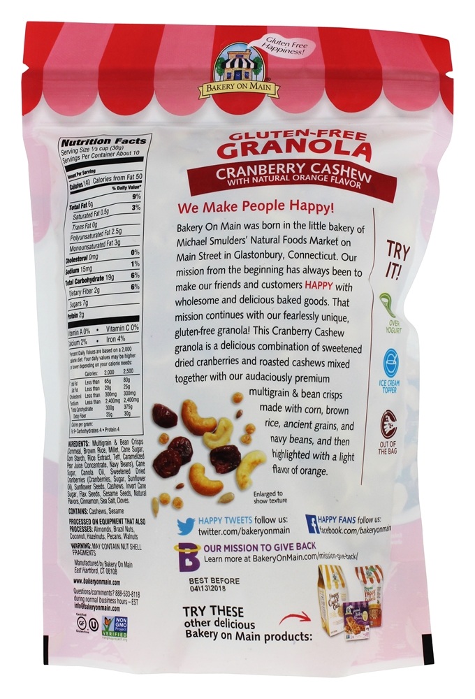 Caju de amêndoa de granola sem glúten - 11 oz. Bakery On Main - Imagem 2