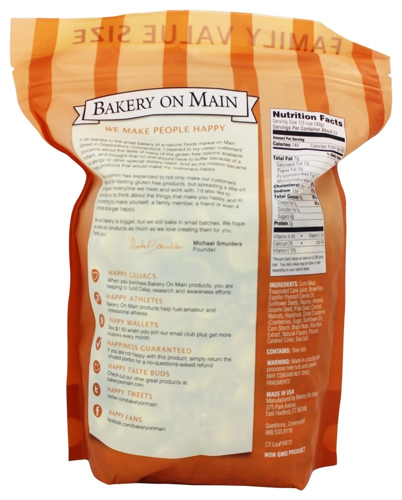 Granola Sem Glúten Frutas Extractas & Tamanho Da Família De Nozes - 22 oz. Bakery On Main - Imagem 2
