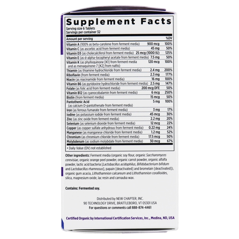 Multivitaminas Multivitaminas Integrais - 192 Comprimidos vegetarianos New Chapter - Imagem 3