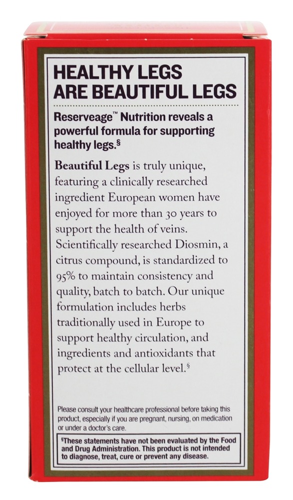 Lindas Pernas com Diosmin & Resveratrol - Cápsulas 30 Reserveage Nutrition - Imagem 3