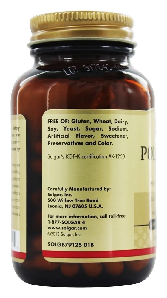 Policosanol 85% de Álcoois Alifáticos 20 mg. - Cápsulas vegetarianas 100 Solgar - Imagem 4