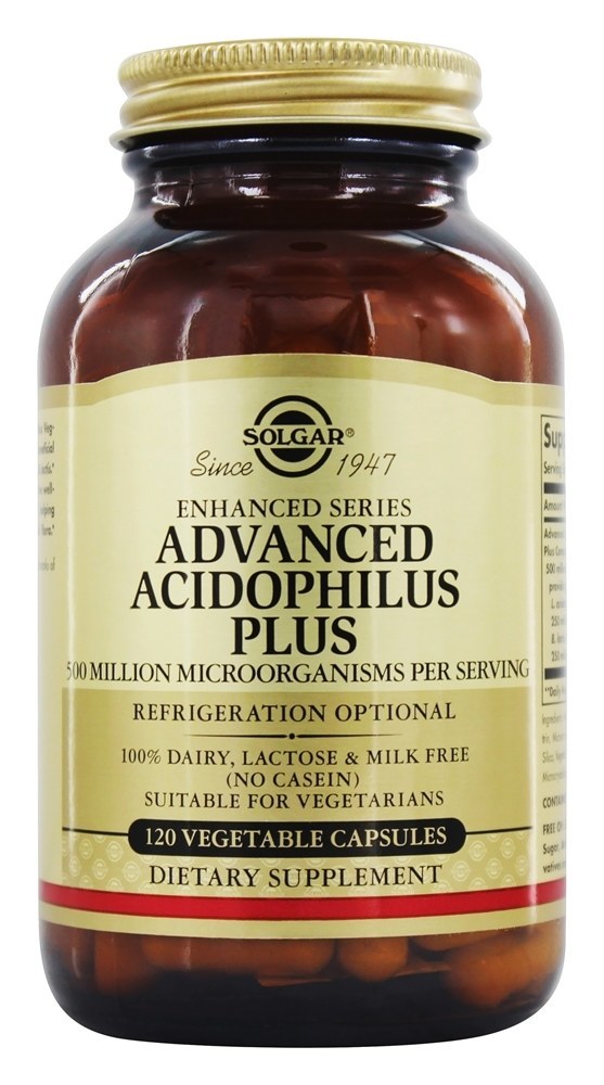 Acidophilus Plus Avançado - Cápsulas vegetarianas 120 Solgar