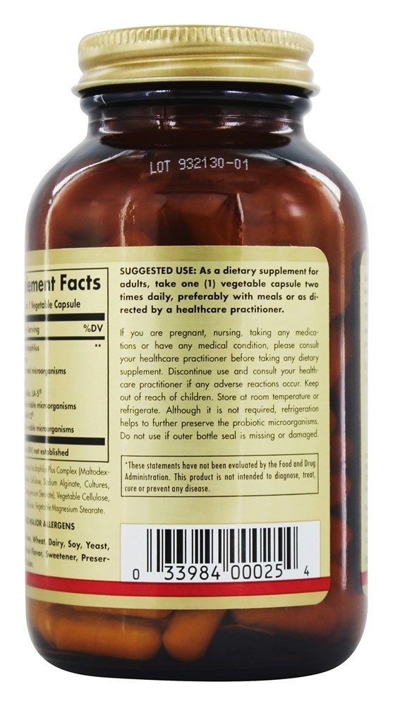 Acidophilus Plus Avançado - Cápsulas vegetarianas 120 Solgar - Imagem 3