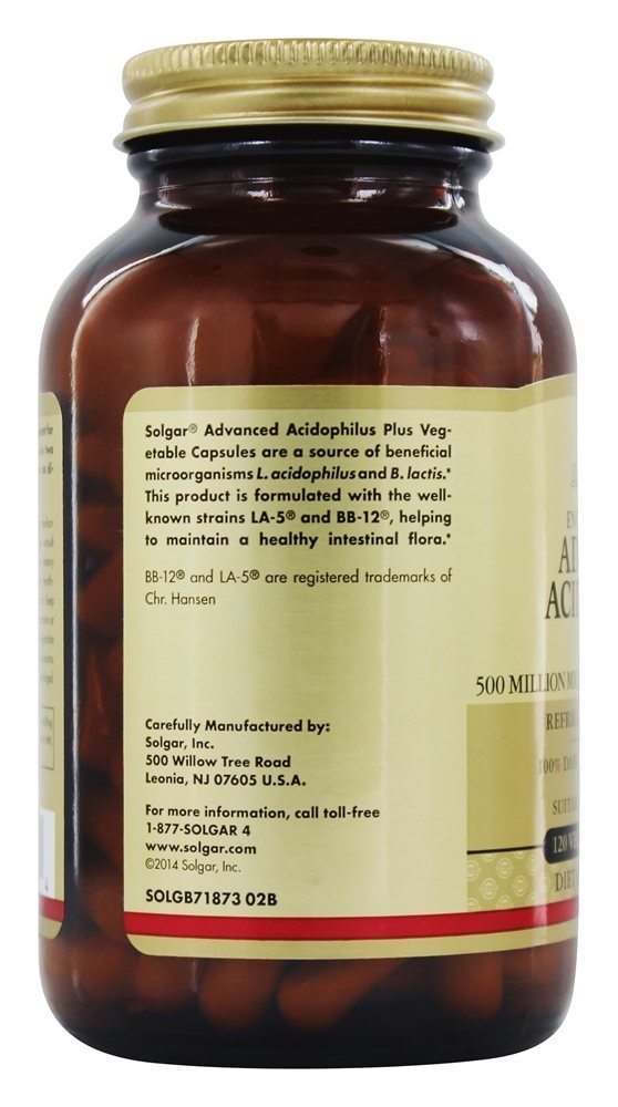 Acidophilus Plus Avançado - Cápsulas vegetarianas 120 Solgar - Imagem 4