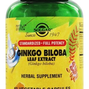 Extrato de folha de Ginkgo Biloba - Cápsulas vegetarianas 60 Solgar