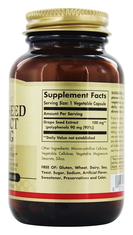 Extrato de Semente de Uva 100 mg. - Cápsulas vegetarianas 60 Solgar - Imagem 2