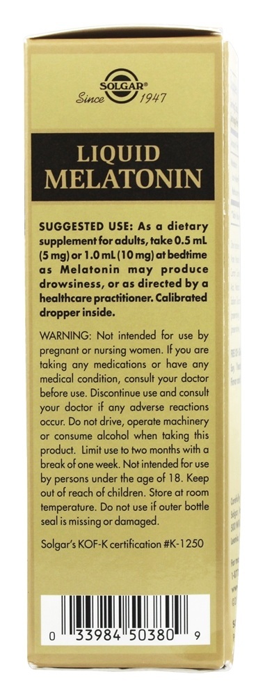 Melatonina Líquida 10 mg. - 2 fl. oz. Solgar - Imagem 3