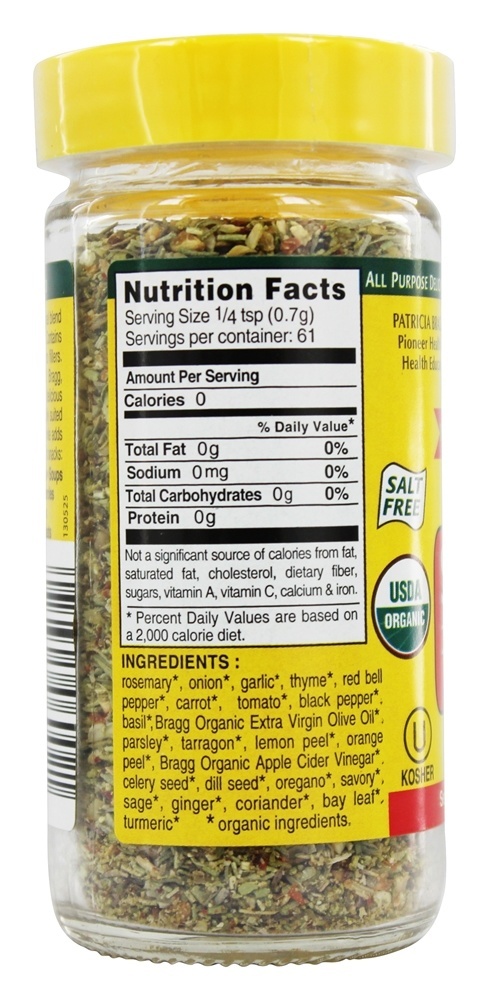 Organic Sprinkle 24 Ervas e Temperos - 1.5 oz. Bragg - Imagem 2