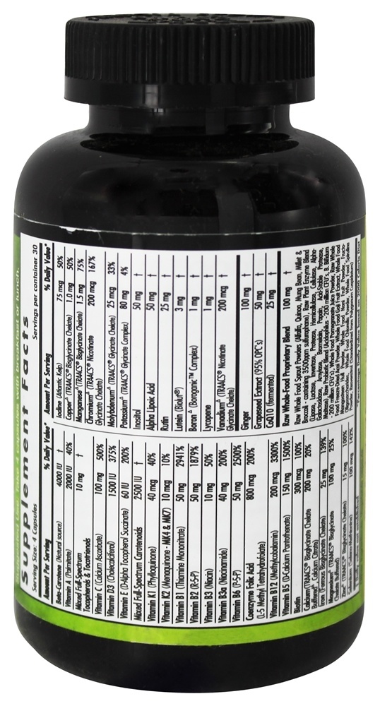 Fórmula Pré-Natal Multi Vit-A-Min Crua à Base de Alimentos Integrais - Cápsulas vegetarianas 120 Emerald Labs - Imagem 2