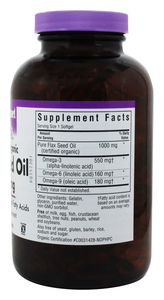 Óleo de linhaça 1000 mg. - 250 Softgels Bluebonnet Nutrition - Imagem 2