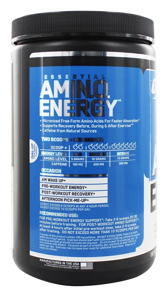 AmiN.O Essencial. Framboesa Azul Energia - 9.5 oz. Optimum Nutrition - Imagem 3