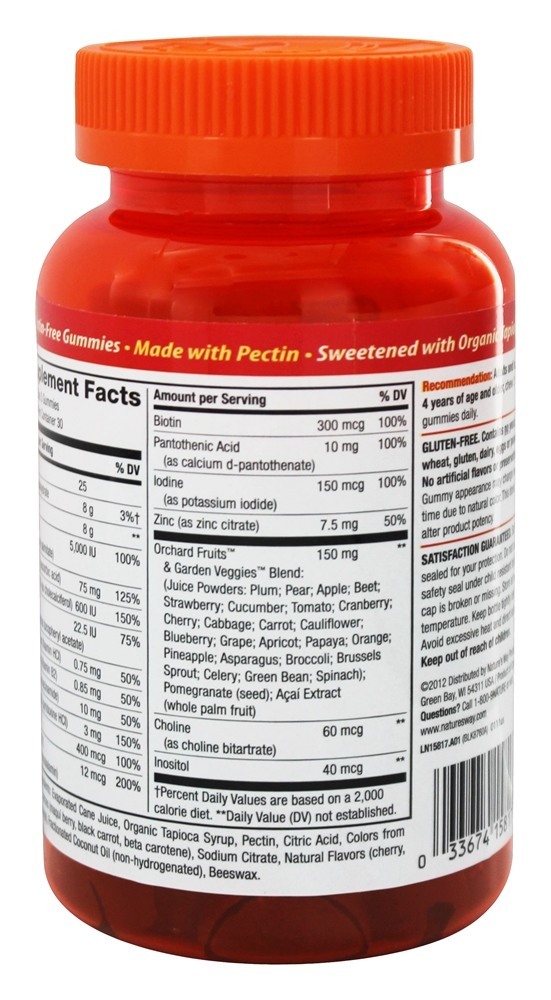 Alive! Gominhas Multivitamínicas Para Adultos Sabor Cereja, Uva & Laranja - 90 Gummies Nature's Way - Imagem 3