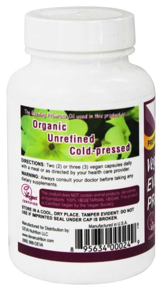 Óleo de Prímula Vegano - Cápsulas vegetarianas 90 Deva Nutrition - Imagem 3