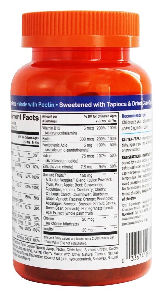 Alive! Gominhas Multivitamínicas Para Crianças Sabor Natural de Laranja & Frutas - 90 Gummies Nature's Way - Imagem 3
