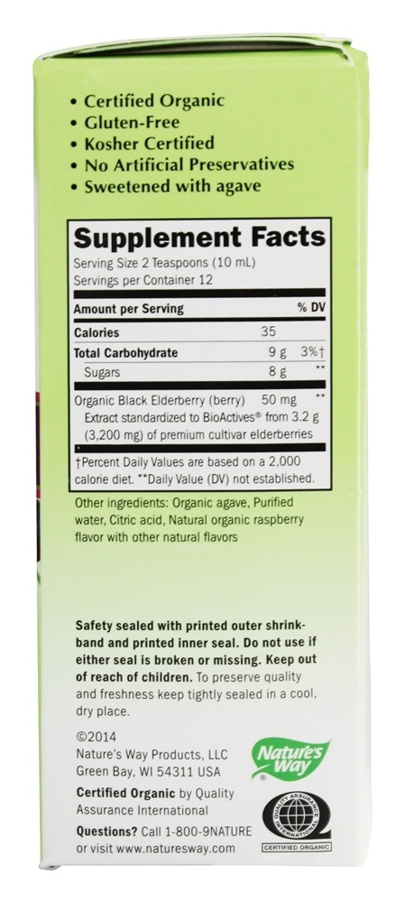 Sambucus Orgânico para Crianças Sabugueiro Xarope - 4 fl. oz. Nature's Way - Imagem 2