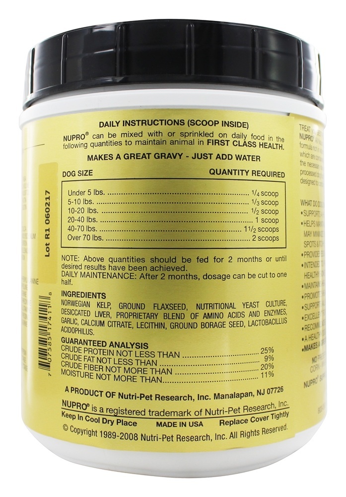 Todo o suplemento natural do cão - 30 oz. Nupro - Imagem 2