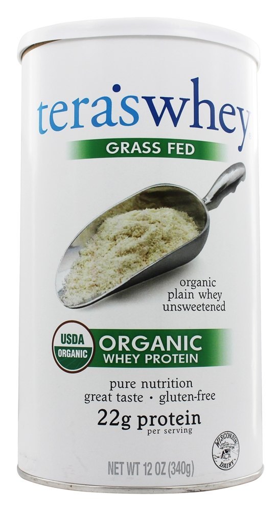 Orgânico Grama Alimentado Soro de leite coalhado Proteína Planície Soro de leite coalhado Unsweetened - 12 oz. Tera's Whey