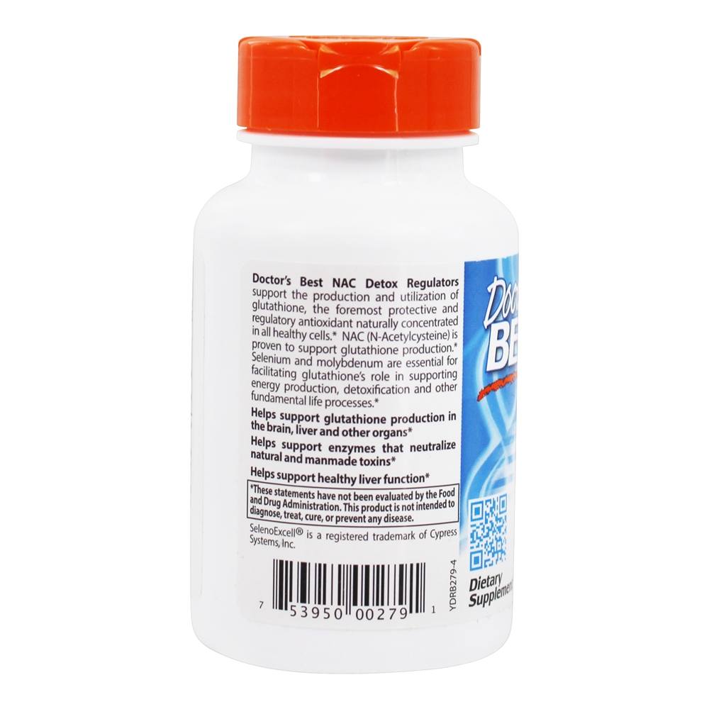 Reguladores NAC Detox 600 mg . - 60 Cápsula (s) vegetal (s) Doctor's Best - Imagem 3