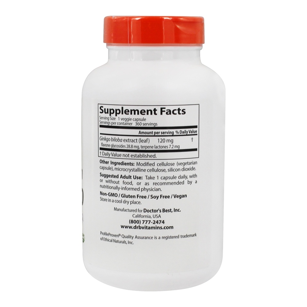 Ginkgo Força Extra 120 mg. - Cápsulas vegetarianas 360 Doctor's Best - Imagem 2