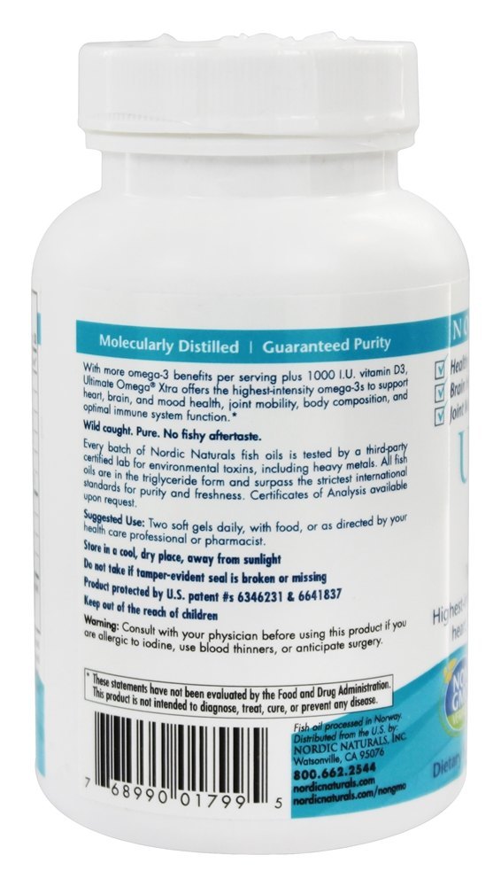 Ultimate Omega Xtra Sabor Limão 1000 mg. - 60 Softgels Nordic Naturals - Imagem 3