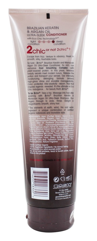 2chic Brasileiro Ceratina & Argan óleo Extremista-Lustroso Condicionador - 8.5 fl. oz. Giovanni - Imagem 2