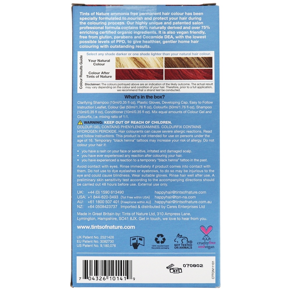 Condicionamento Permanente Cor de Cabelo 5FR Vermelho Ardente - 4.4 fl. oz. Tints Of Nature - Imagem 4