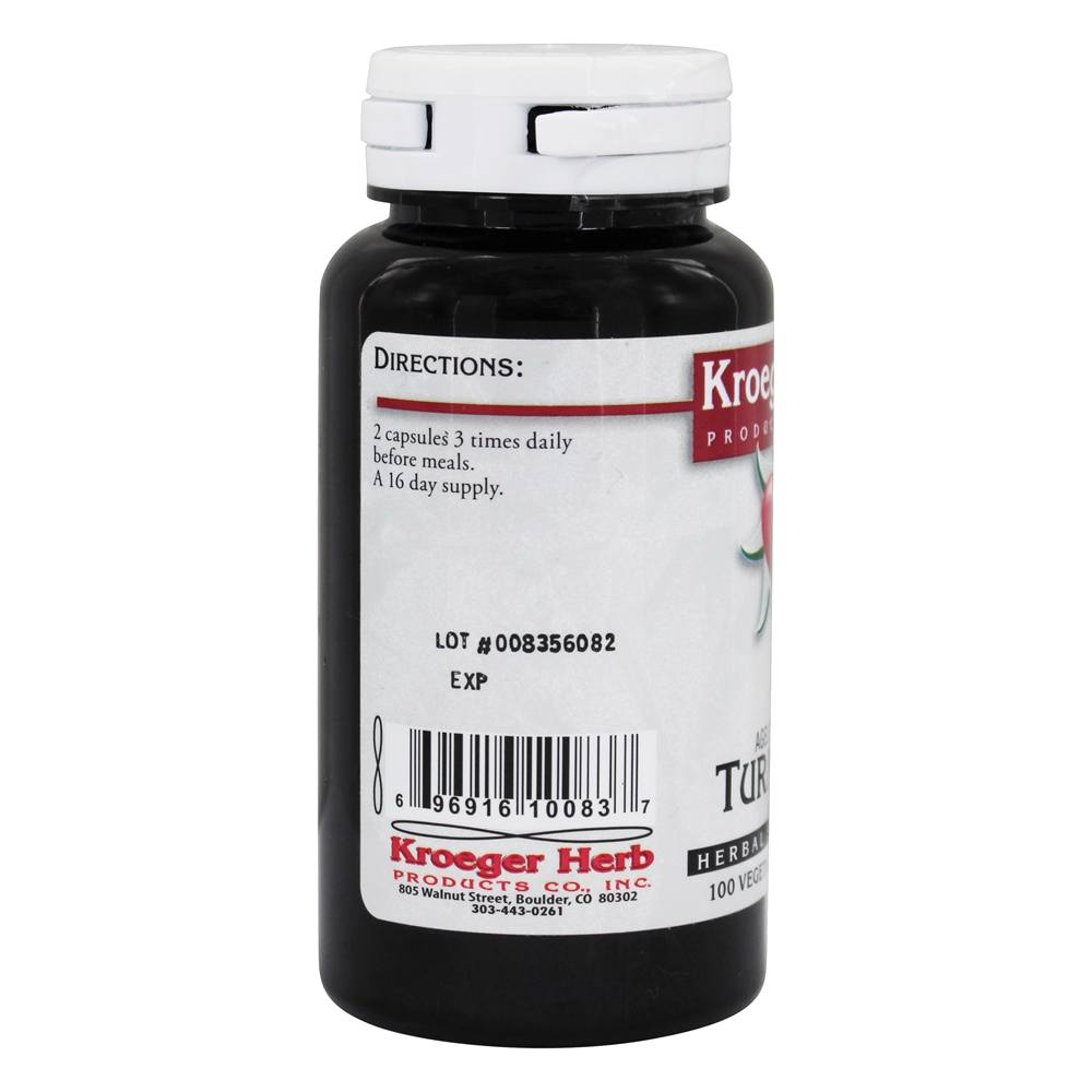 Combinações de ervas Cúrcuma 900 mg. - Cápsulas vegetarianas 100 Kroeger Herbs - Imagem 3