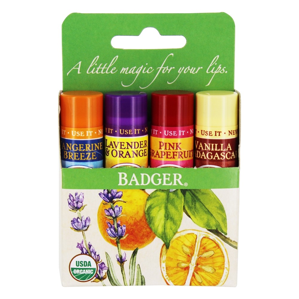 Pacote de Variedade de Bálsamo para os Lábios Clássicos - Pacote 4 Badger