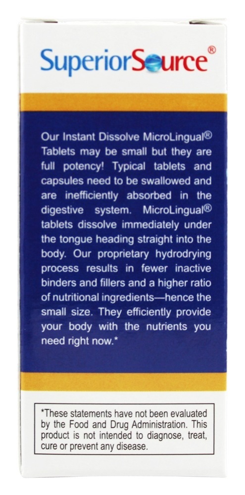 Lozenjets de zinco Instant Dissolve - 60 Tablets Superior Source - Imagem 3