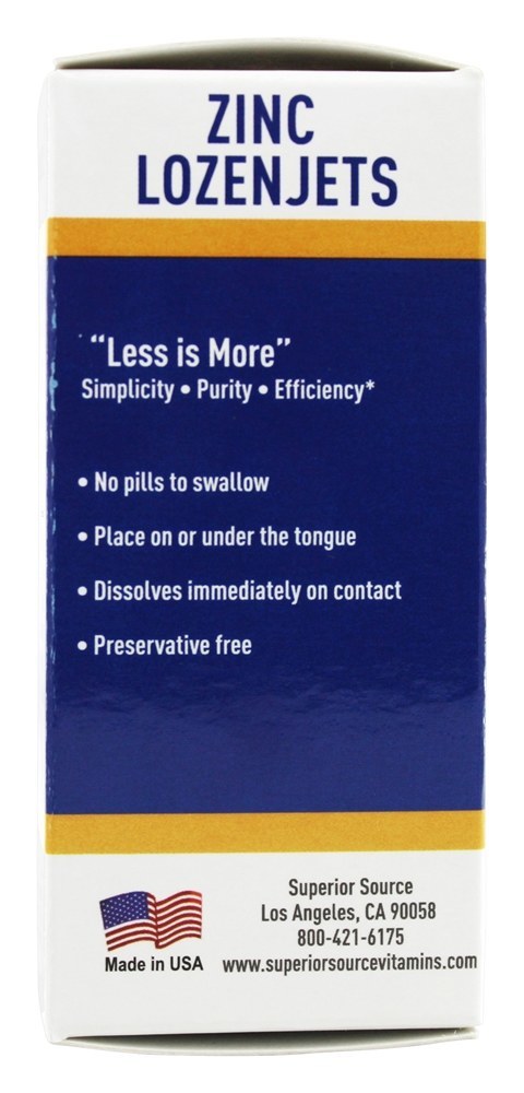 Lozenjets de zinco Instant Dissolve - 60 Tablets Superior Source - Imagem 4
