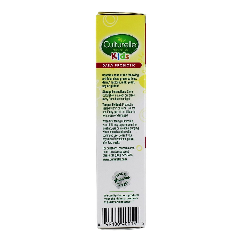 Probiótico Diário Infantil Sabor de Frutas 5 Bilhões de UFC - 30 comprimidos mastigáveis Culturelle - Imagem 4