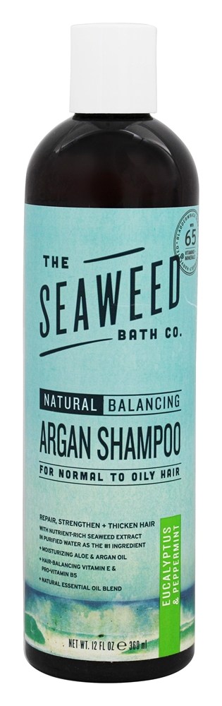 Natural Equilíbrio Argan Xampu Eucalipto & Hortelã-pimenta Perfume - 12 fl. oz. The Seaweed Bath Co.