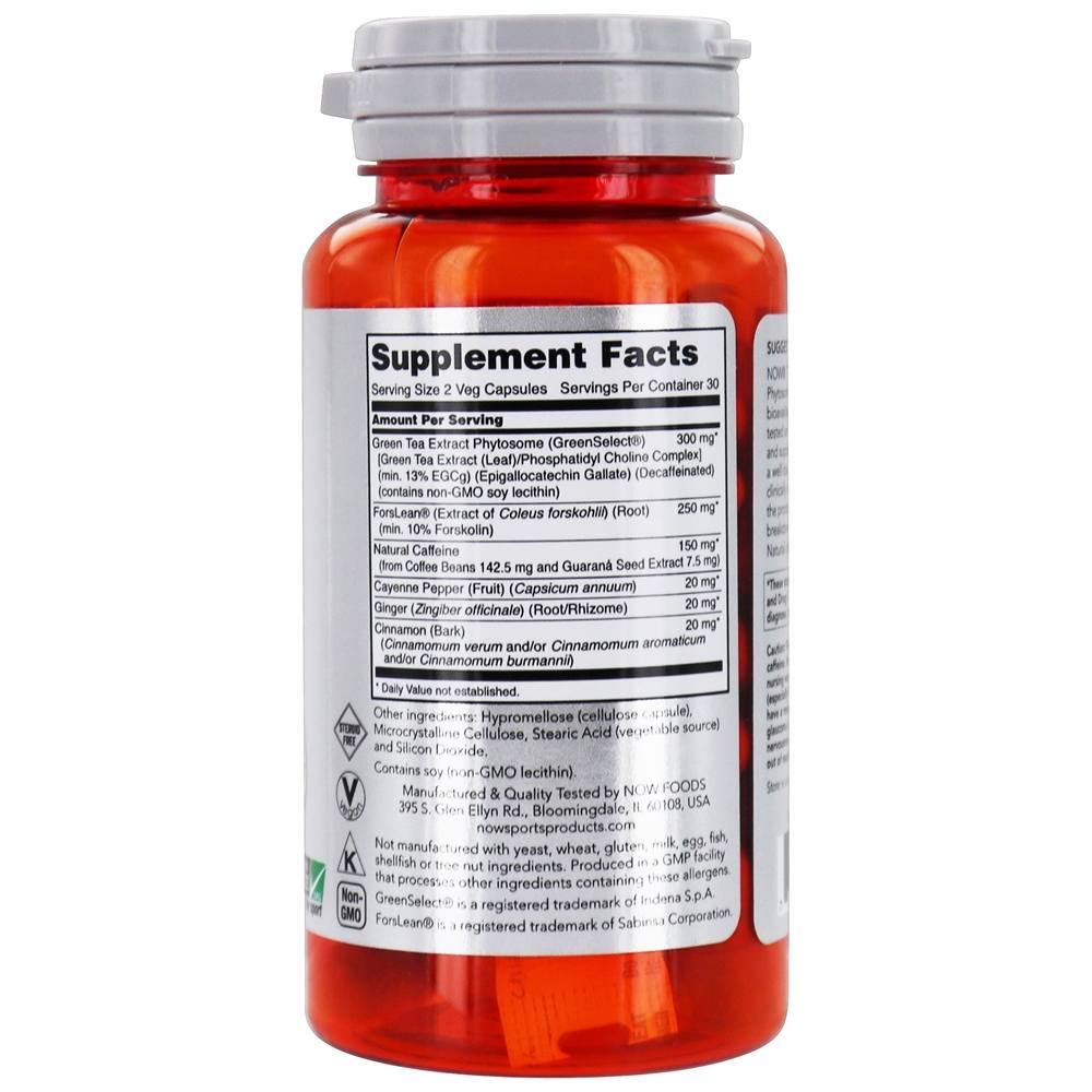 NOW Sports T-Lean Controle extremo de peso - 60 Cápsula (s) vegetal (s) NOW Foods - Imagem 2