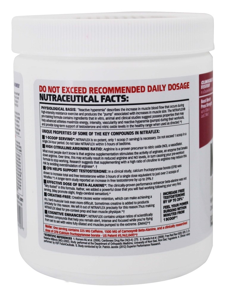 Hiperemia por Nitraflex e Pó para Melhoramento de Testosterona 30 Sucos de Frutas - 10.6 oz. GAT - Imagem 4