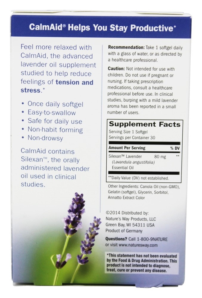 Ajuda calma 80 mg. - 30 Softgels Nature's Way - Imagem 2