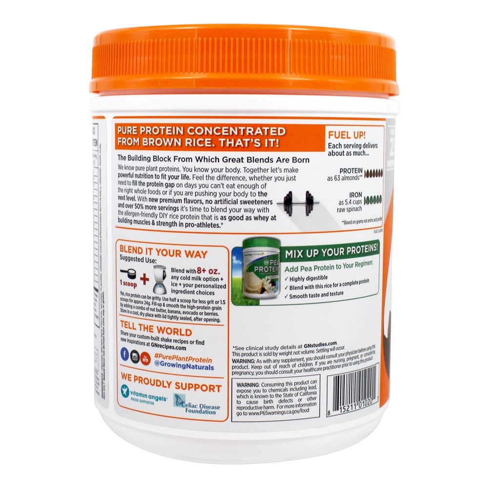 Prémio de proteína vegetal em pó Chocolate Power - 16.79 oz. Growing Naturals - Imagem 3