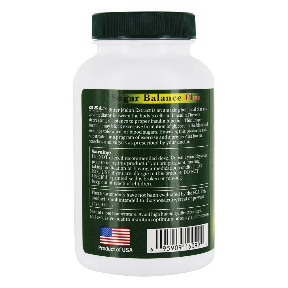 Sugar Balance Plus Para o Controle da Insulina, Níveis de Glicose e Peso - 90 Comprimidos vegetarianos GSL Technology - Imagem 3