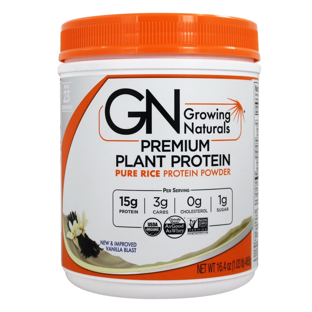 Premium Plant Protein Powder Baunilha Blast - 16.4 oz. Growing Naturals
