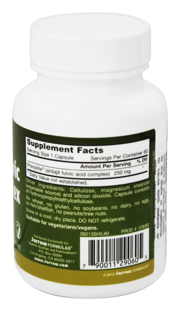 Complexo Ácido Fulvico Shilajit 250 mg. - Cápsulas vegetarianas 60 Jarrow Formulas - Imagem 2