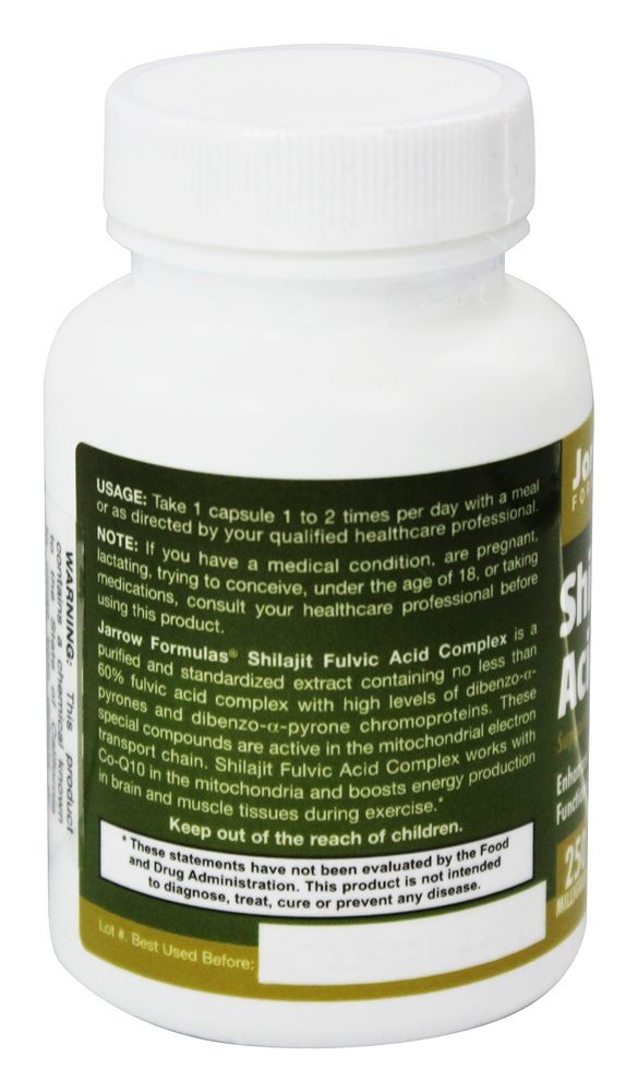 Complexo Ácido Fulvico Shilajit 250 mg. - Cápsulas vegetarianas 60 Jarrow Formulas - Imagem 3