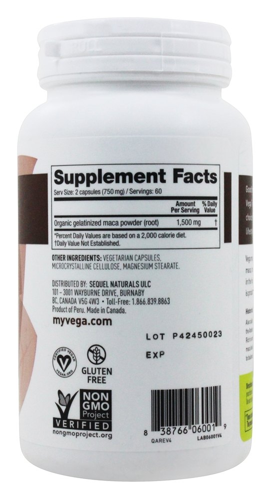 Maca 750 mg. - Cápsulas vegetarianas 120 Vega - Imagem 2