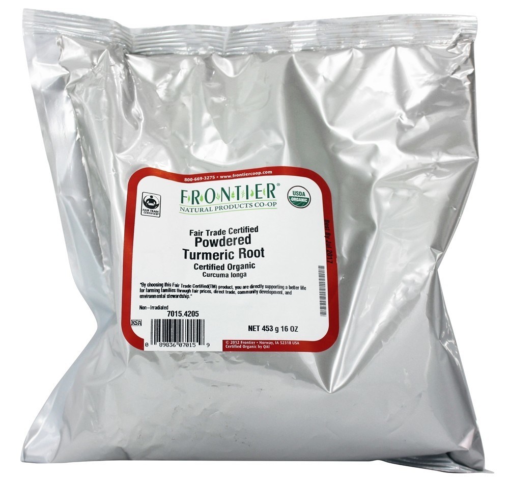 Raiz de cúrcuma em pó orgânico - 1 lb. Frontier Natural Products - Imagem 2