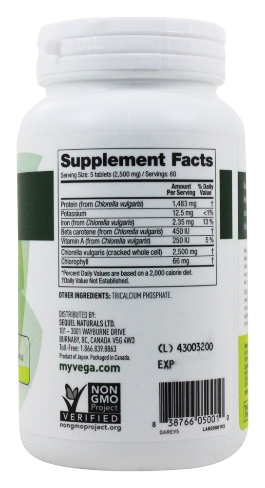 Chlorella 500 mg. - 300 Tablets Vega - Imagem 2