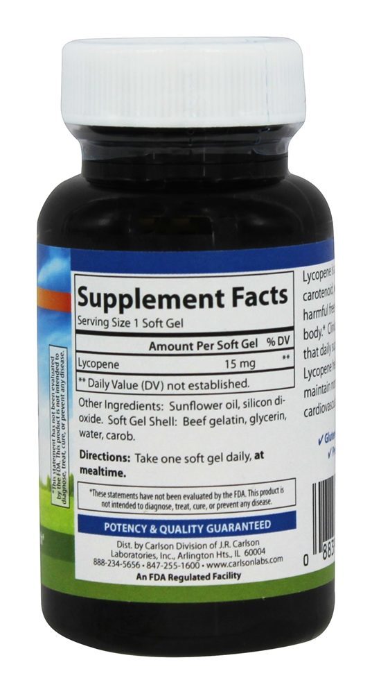 Licopeno 15 mg. - 60 Softgels Carlson Labs - Imagem 2