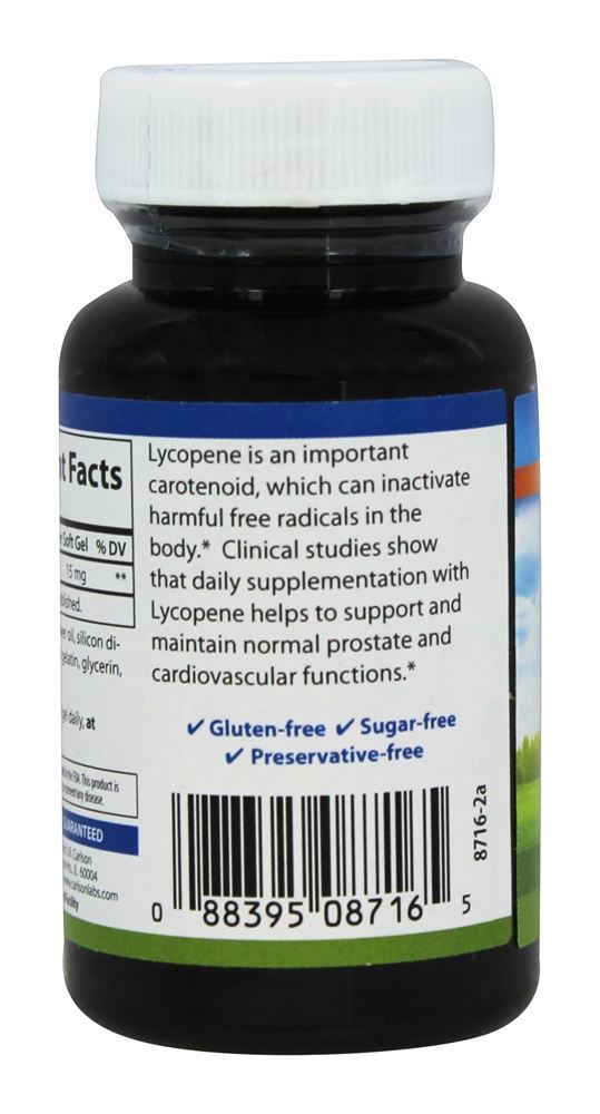 Licopeno 15 mg. - 60 Softgels Carlson Labs - Imagem 3