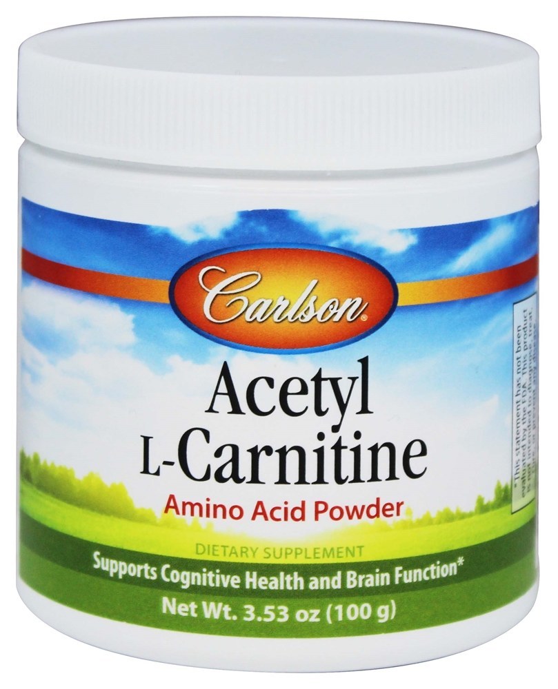 Pó de Aminoácidos de Acetil-L-Carnitina 1200 mg. - 100 Gramas Carlson Labs